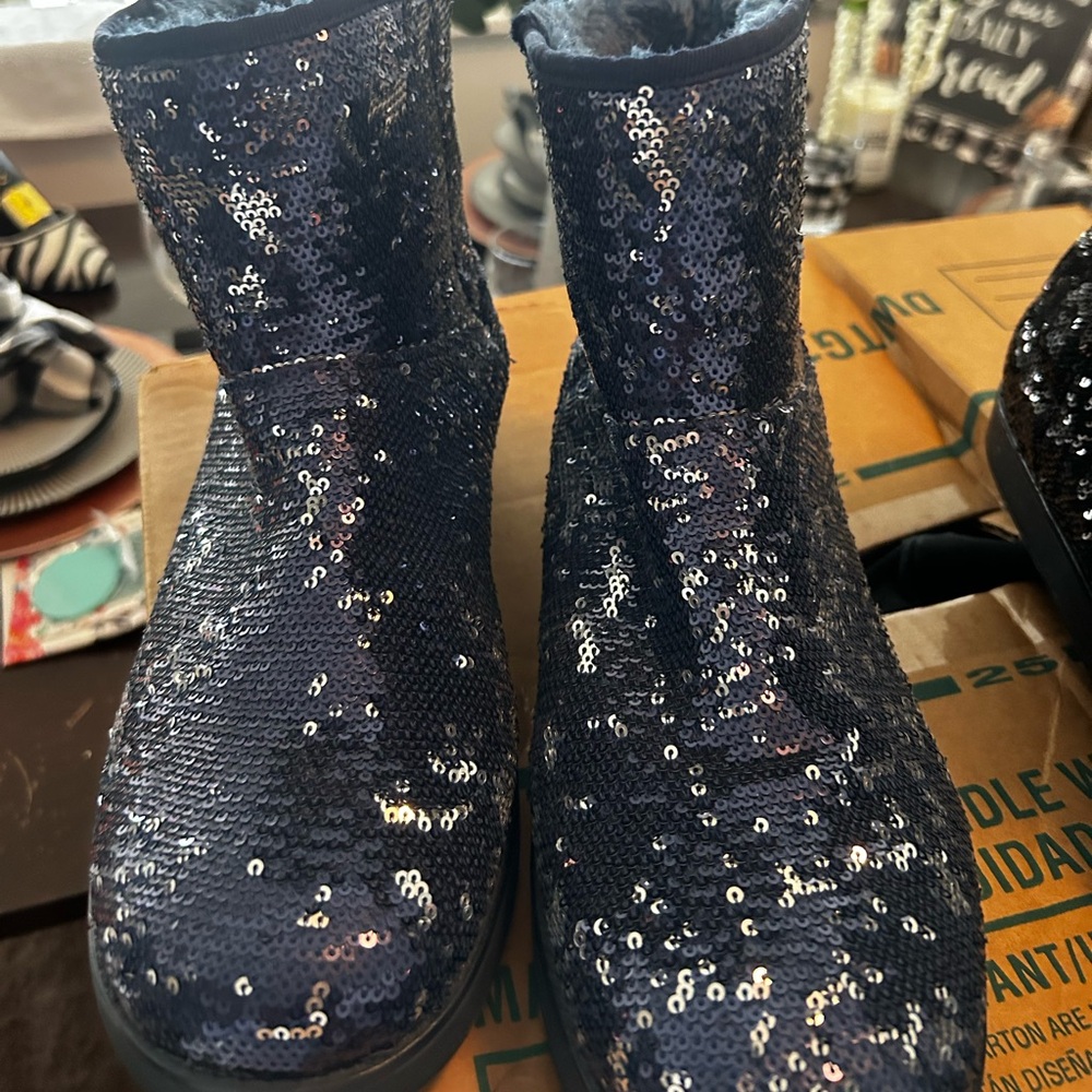 G by Guess Sequin Ankle Boots - Blue